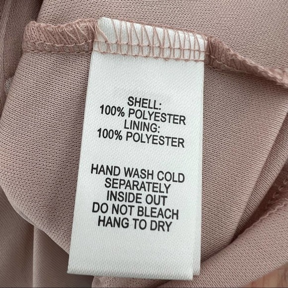 Lulus (L) Spotlight Moment Mauve Pastel Pink Polka Dot Chiffon Ruffle Mini Dress - Picture 9 of 9